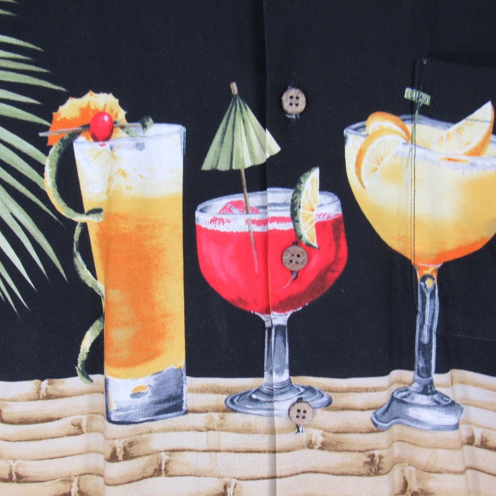 Luau Hawaiian Shirt Tropical Drinks Men’s Size XL - Picture 4 of 9